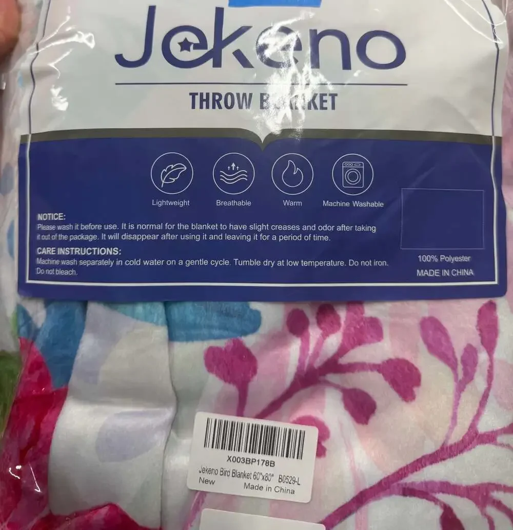 Jekeno Bird Throw Blanket 60
